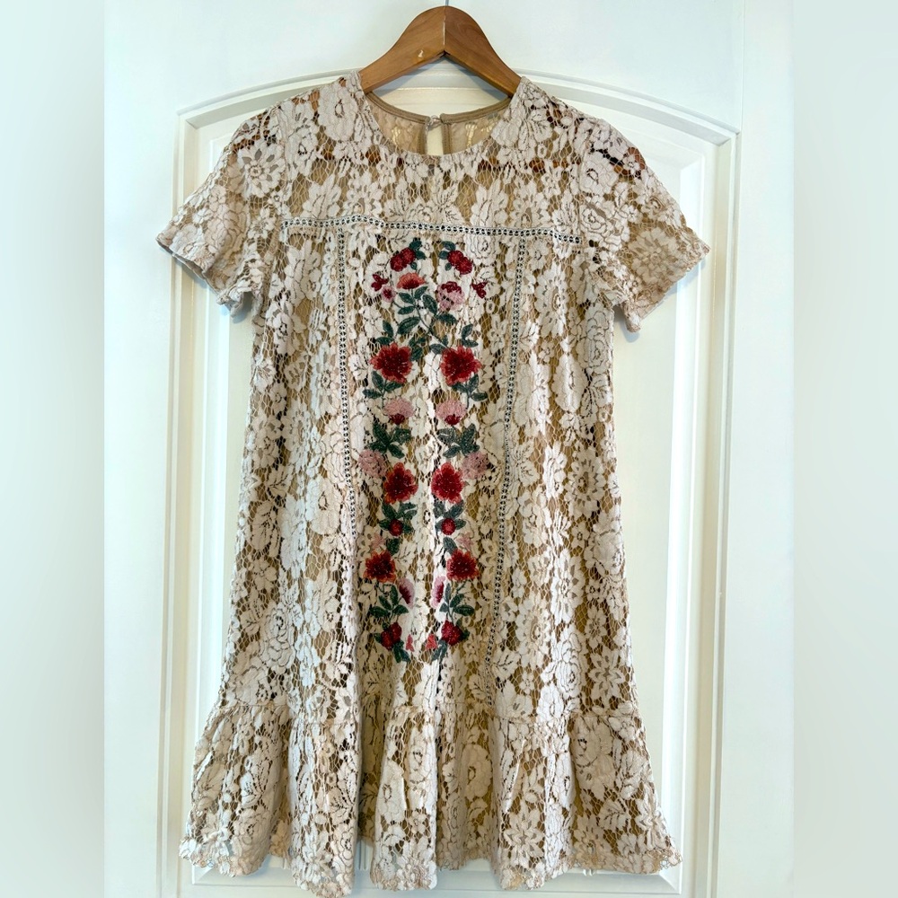 Miami Cream and floral lace dress or long top